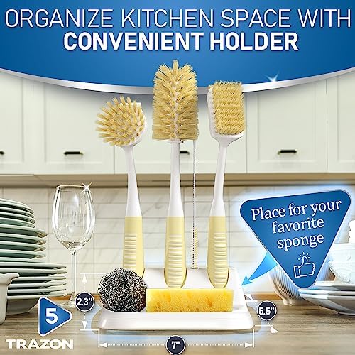 Dish Brush Set of 5 with Holder - Image 5