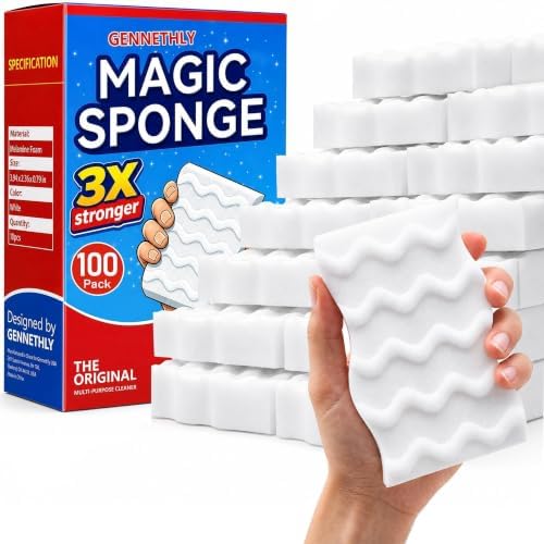 3X Density Magic Sponge Eraser, 100 Pack Cleaning Sponge by Unknown