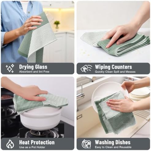 Homaxy Premium 100% Cotton Kitchen Towels 18"x28", 4 Pack - Image 5