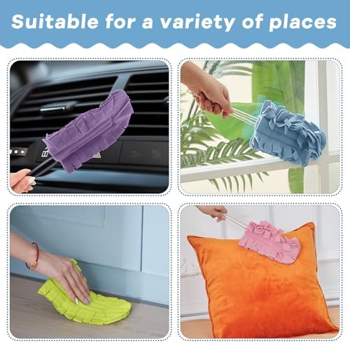 20 Pcs Reusable Duster Refills Washable Pads, Rainbow Colors - Image 5