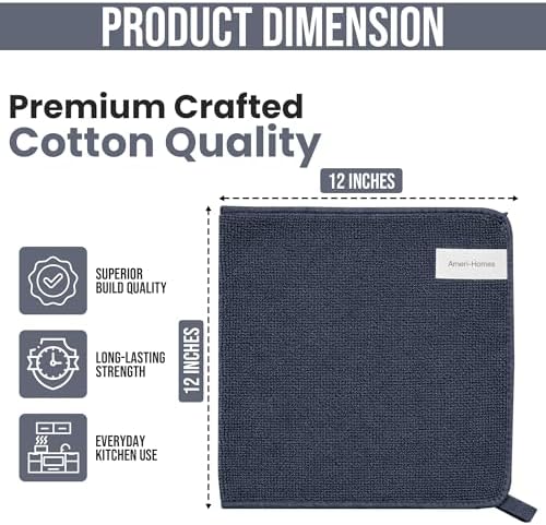 Ameri-Homes Premium Microfiber Cleaning Cloths 12 x 12 Inches, 400 GSM - Image 2