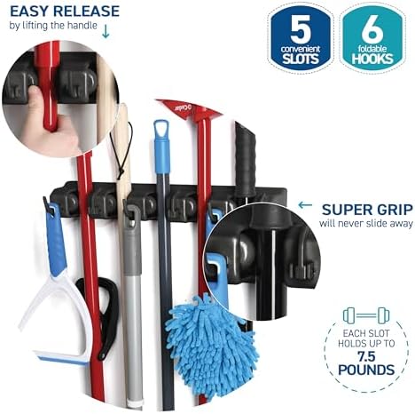 Mop and Broom Holder Wall Mount - Image 7