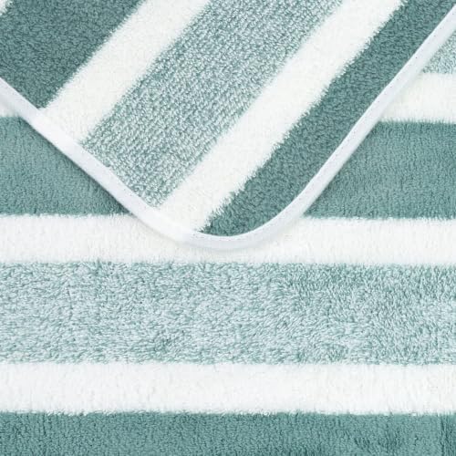 JML Bath Towels, 2 Pack, 27x55 in, Microfiber, Stripe Green - Image 2