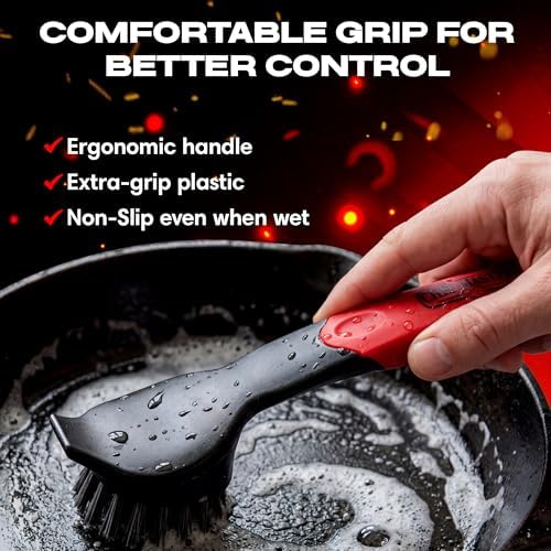 Cast Iron Scrub Brush with Heavy Duty Scraper - Image 6