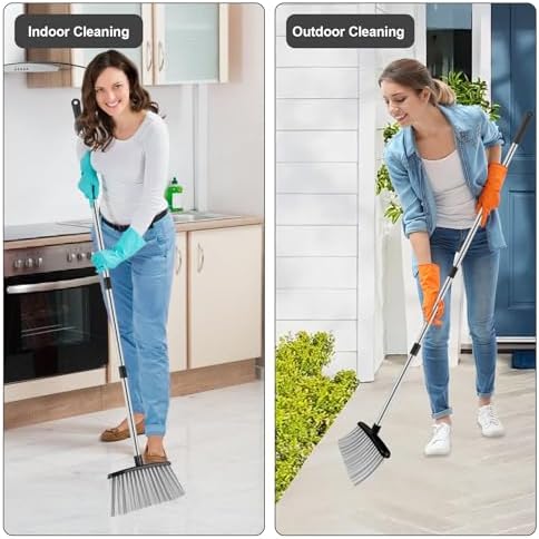 Broom and Dustpan Set, Windproof Standing Dust pan - Image 7