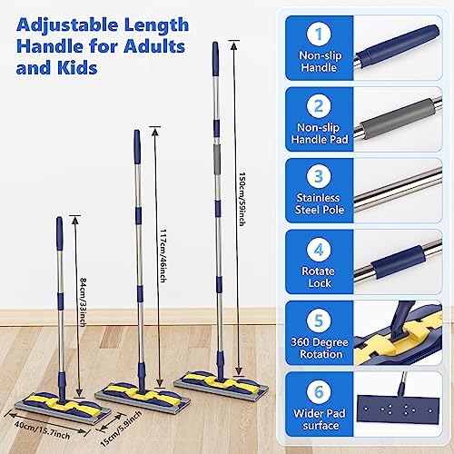 Microfiber Mops for Floor Cleaning: Flat Hardwood Floor Mop 4 Washable Pads - Image 4