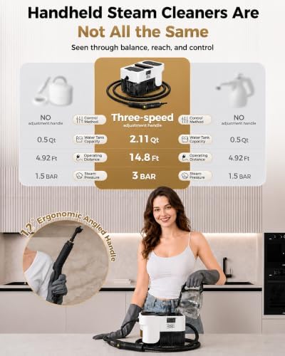 GEVOLCM Steam Cleaner, 3 Level Adjustable Handle - Image 5