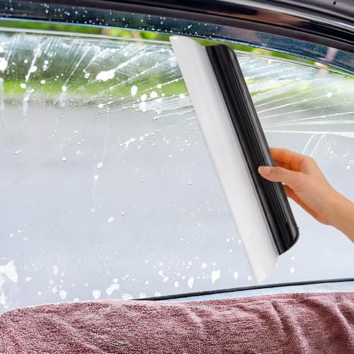 2 Pack 14 Inch Car Drying Squeegee Black Silicone Window Blade - Image 3