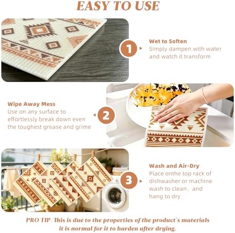 Swedish Dishcloths for Kitchen, 4 Pack, Reusable Paper Towels - Image 6