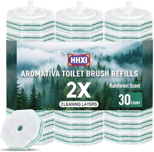 30Ct Aromative Toilet Brush Refills, Double-Layer Cleaning Pads Added, by Unknown