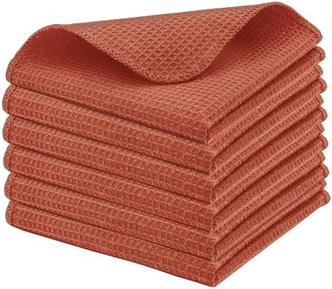 PurpleEssences Solid Kitchen Cloths, Dish Cloth 12x12 Set of 6 by PurpleEssences