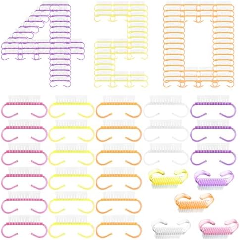 420 Pcs Handle Grip Nail Brush Multicolor, Fingernail Scrubbing by TANEMUDO