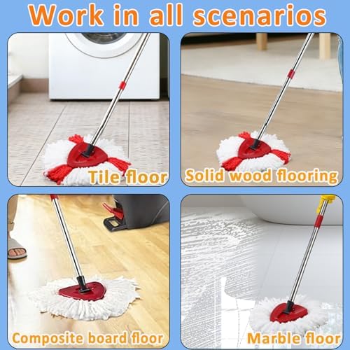 Spin Mop Head Replacement for Ocedar, 3 Microfiber Mop Head, 1 Base, 1 Mop - Image 7