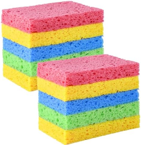 YoleShy Sponge Kitchen Natural Cellulose Sponges 10 Pack Compressed Sponges by YoleShy