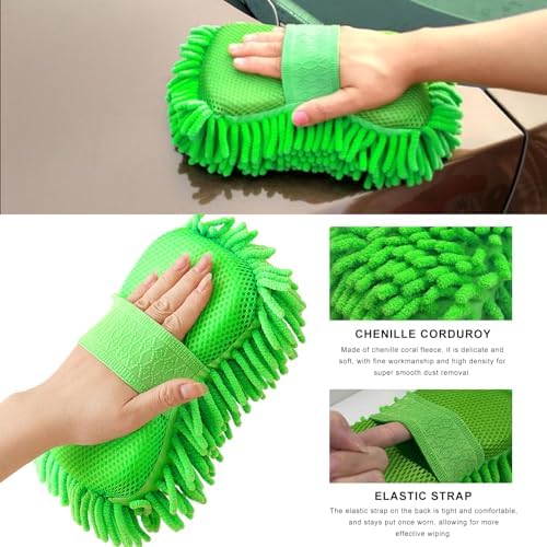 2 PCS Microfiber Car Wash Sponge, Scratch-Free Vehicle Washing Mitt - Image 3