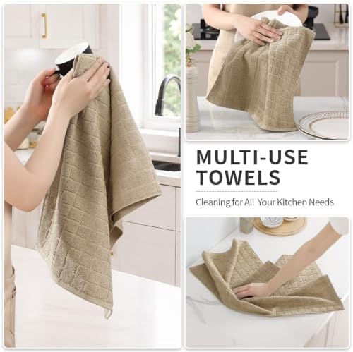 Kitinjoy Premium Cotton Check Kitchen Towels 4 Pack - Image 4