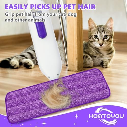 HOMTOYOU Reusable Mop Pads for Swiffer PowerMop: 6 Pack Microfiber Refills - Image 4