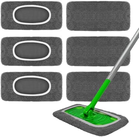 6 Pack Reusable Microfiber Mop Pads by Unknown