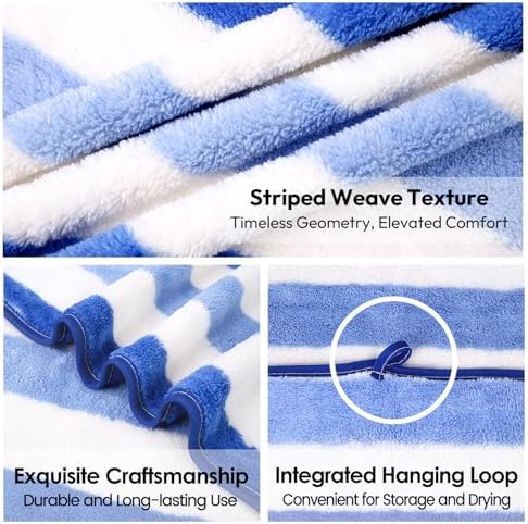 JML Bath Towels, Cabana Stripe Blue - Image 3