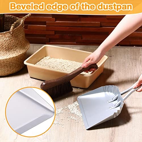 Mumufy 2 Pcs Heavy Duty Metal Dust Pans, 12 Inch Stainless Steel Silver - Image 4