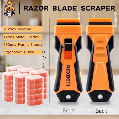 REXBETI Razor Blade Scraper Tool, Glass Stovetop Scraper - Image 2