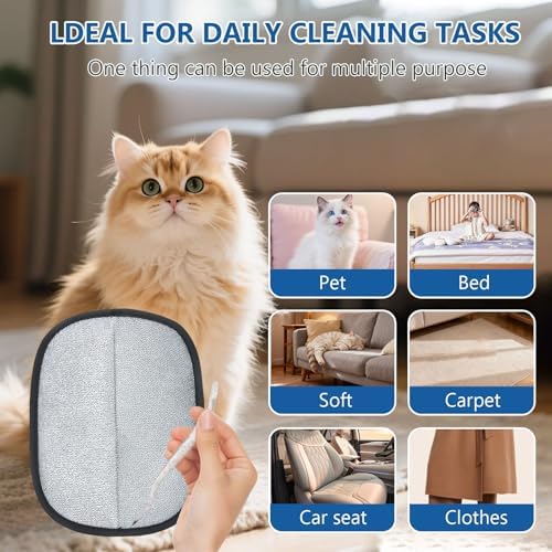 2 Packs 5-Finger Pet Hair Removal Glove, Remover Tool - Image 3