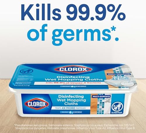 Clorox Disinfecting Wet Mopping Cloths, Rain Clean, 24 Ct., 2 Pack - Image 2