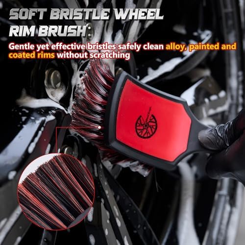 BMLEI Wheel & Tire Brush Set, 2 Pack Car Wheel Brush & Tire Cleaner Brushes - Image 4