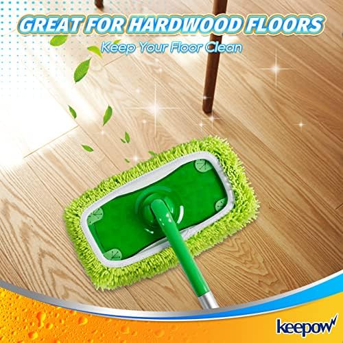 KEEPOW 2 Pack Reusable Chenille Microfiber Mop Pads Compatible - Image 6