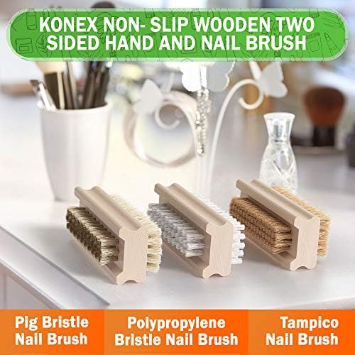 Konex Non-Slip Wooden Two-Sided Nail Brush - Image 7