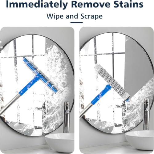 2 in 1 Window Squeegee with 55"&10" Steel Handle - Image 4