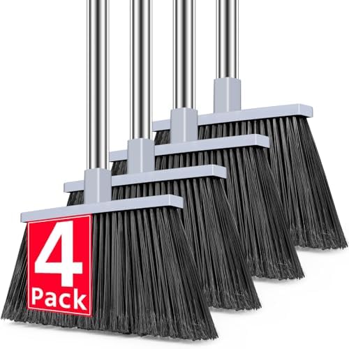 Broom, 4 Pack Heavy Duty Outdoor Brooms by PBHEPJ