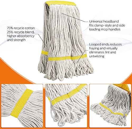 Eccliy 6 Pack Mop Heads Replacement 18 Oz Loop End - Image 3