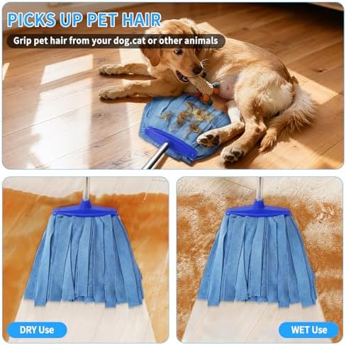 Microfiber Cloth Mop, Commercial Cloth Mops 52“ Stainless Steel Handle - Image 6