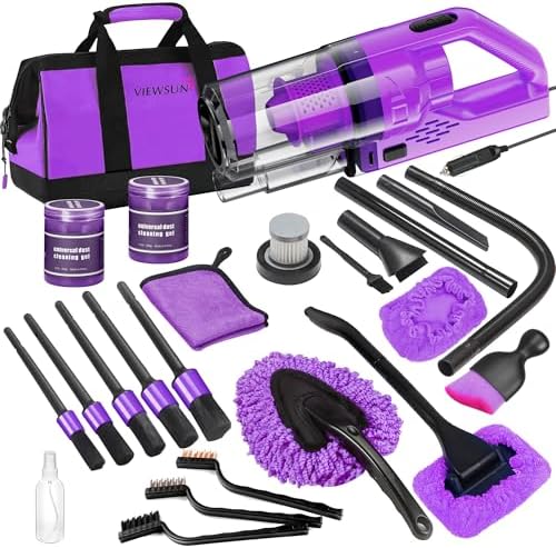 17PCS Car Cleaning Kit, Detailing Brush Set, Windshield Cleaner, Cleaning Gel by Viewsun