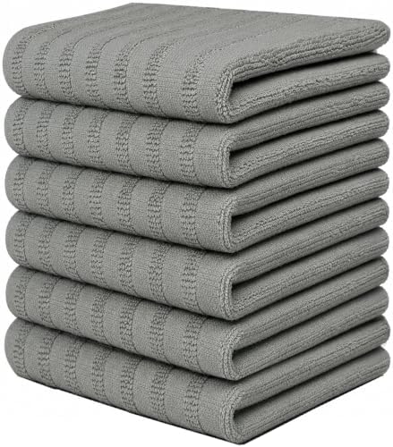 Premium Kitchen Towels 6 Pack 100% Cotton by BumbleTowels