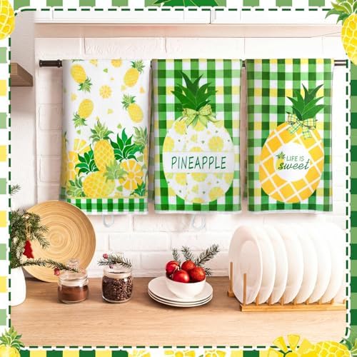Bencailor 4 Pcs Pineapple Kitchen Towels - Image 6