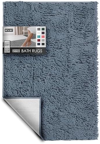 Hearth & Harbor Bathroom Rugs, Chenille Bath Mat by HearthHarbor