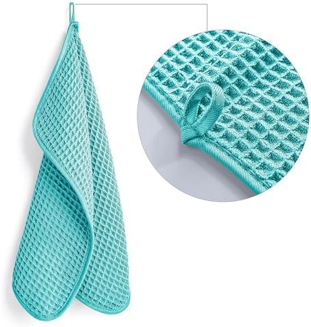 POLYTE 430 GSM Poly Blend Microfiber Waffle Wash Cloth Face Towel, 13x13 in - Image 2