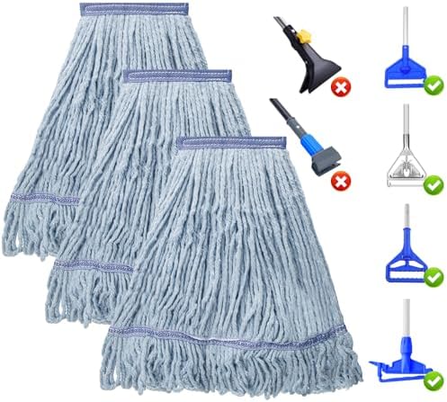 KeFanta 3 Pack Heavy Duty Commercial Mop Head Replacement by KeFanta