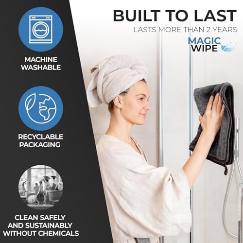 MagicWipe® Bathroom Drying Cloth, 1-40 x 60 cm & 2-30 x 40 Microfibre Cleaning - Image 2