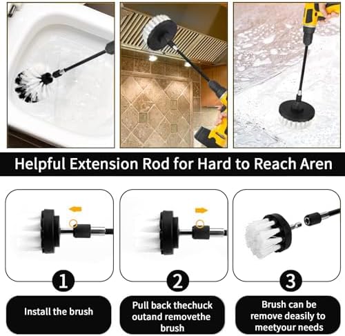 8 Pcs Drill Brush Attachment Set, Power Cleaning Scrub Brush Kit - Image 4