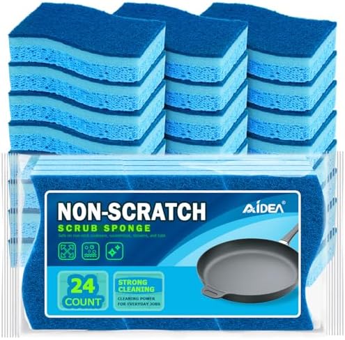 AIDEA Sponges Kitchen-24Count, Non-Scratch Scrub Sponge, Sponge by AIDEAHOME