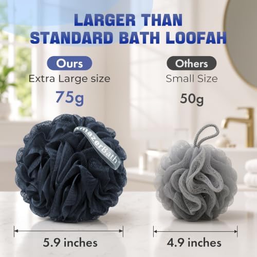 AmazerBath Loofah Sponge 75g/Piece, Exfoliating Bath Sponge Body Scrubber - Image 6