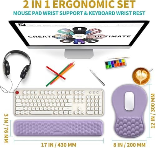 Hokafenle 2 in 1 Ergonomic Mouse Pad Wrist Support & Wrist Rest - Image 2