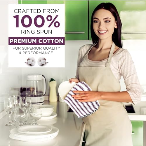 Stripe Kitchen Towels Decor Hanging Loop Tea Dish Towels Boho Absorbent Festive - Image 4
