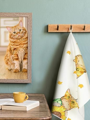 Bencailor 4 Pcs Cat Kitchen Towels Hand Tea Towels Gift - Image 2
