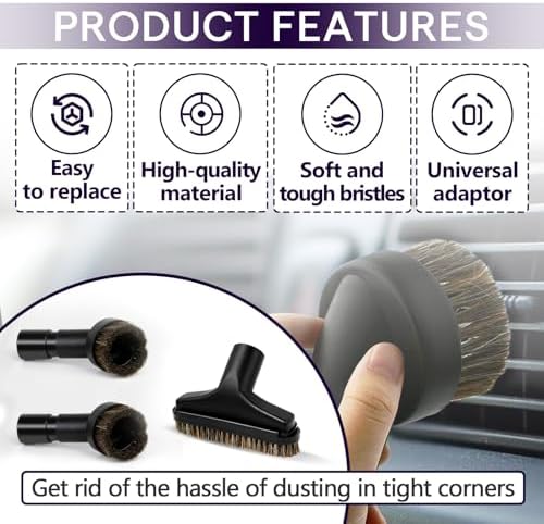 5PCS Horse Hair Brush Vacuum Attachment Set - Image 4