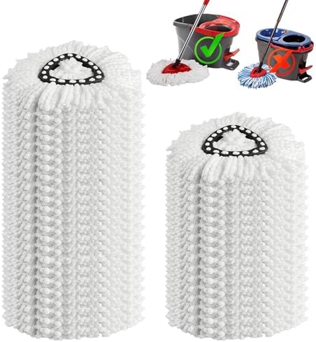20 Pack Spin Mop Replacement Heads, 100% Microfiber Mop Head by APOCHON