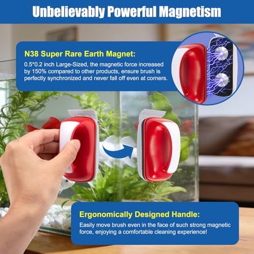 Small Aquarium Cleaning Tool Fish Tank Strong Magnetic Algae Scraper Glass - Image 3